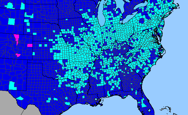 The range of Verbascum blattaria